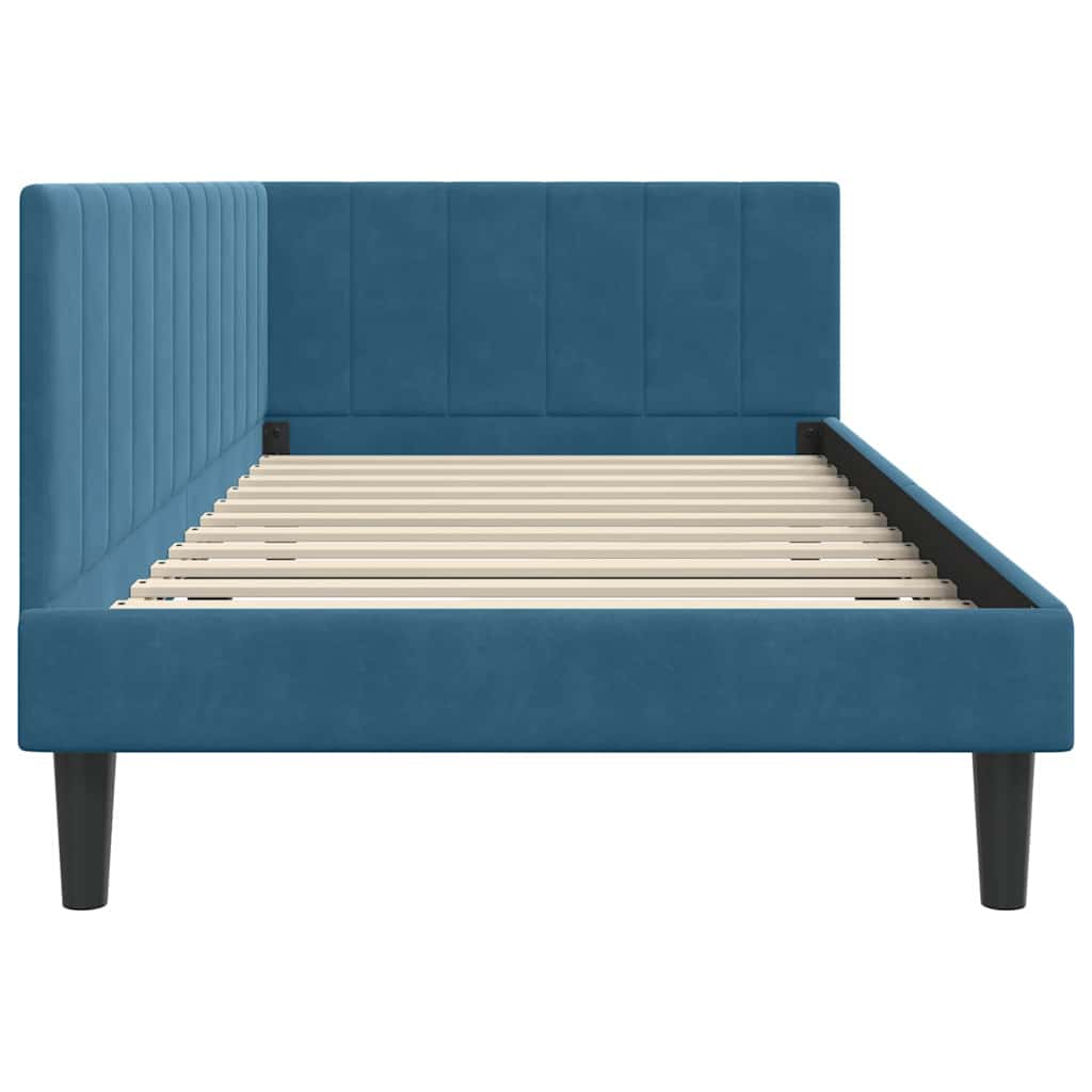 vidaXL Κρεβάτι Γωνίας με κεφαλάρι Μπλε 90 x 200 cm Βελούδο
