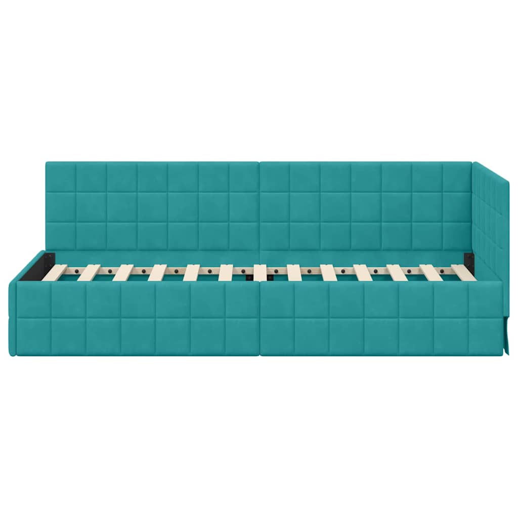 vidaXL Κρεβάτι Γωνίας Τιρκουάζ 80 x 200 cm Βελούδο