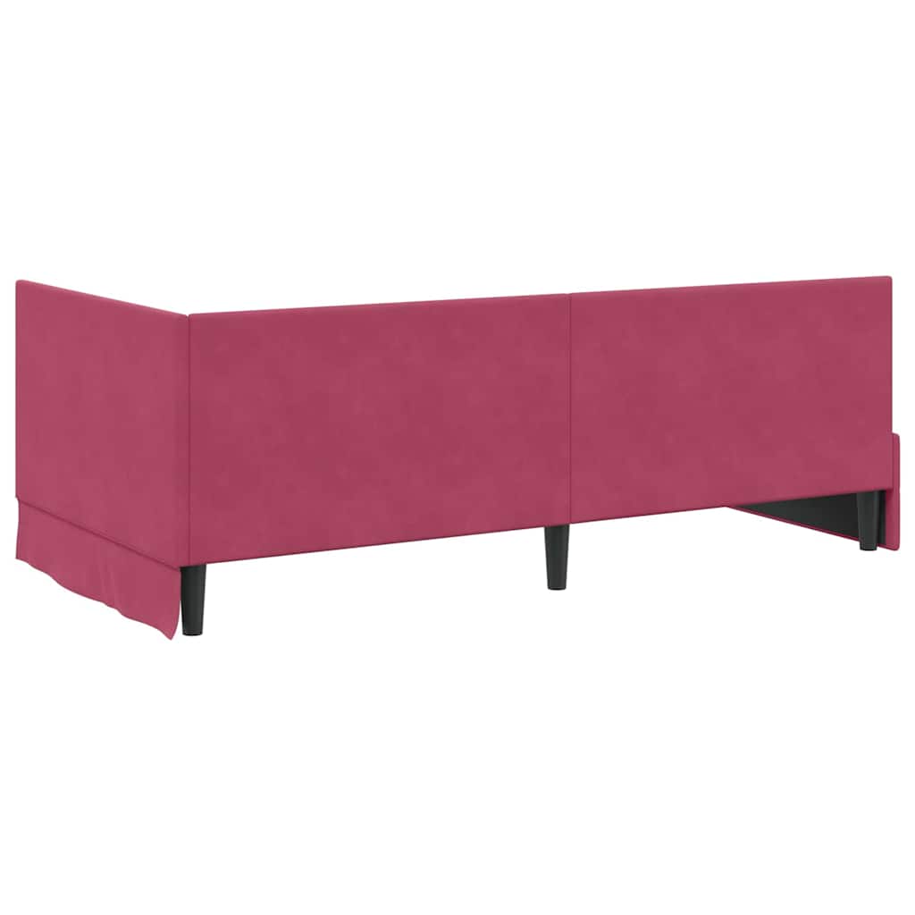 vidaXL Κρεβάτι Γωνίας Κόκκινο 90 x 200 cm Βελούδο