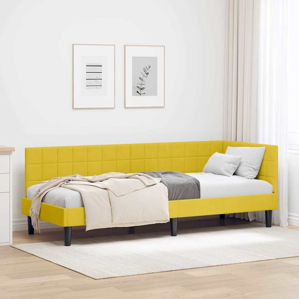 vidaXL Κρεβάτι Γωνίας με κεφαλάρι Κίτρινο 80 εκ x 200 εκ Βελούδο