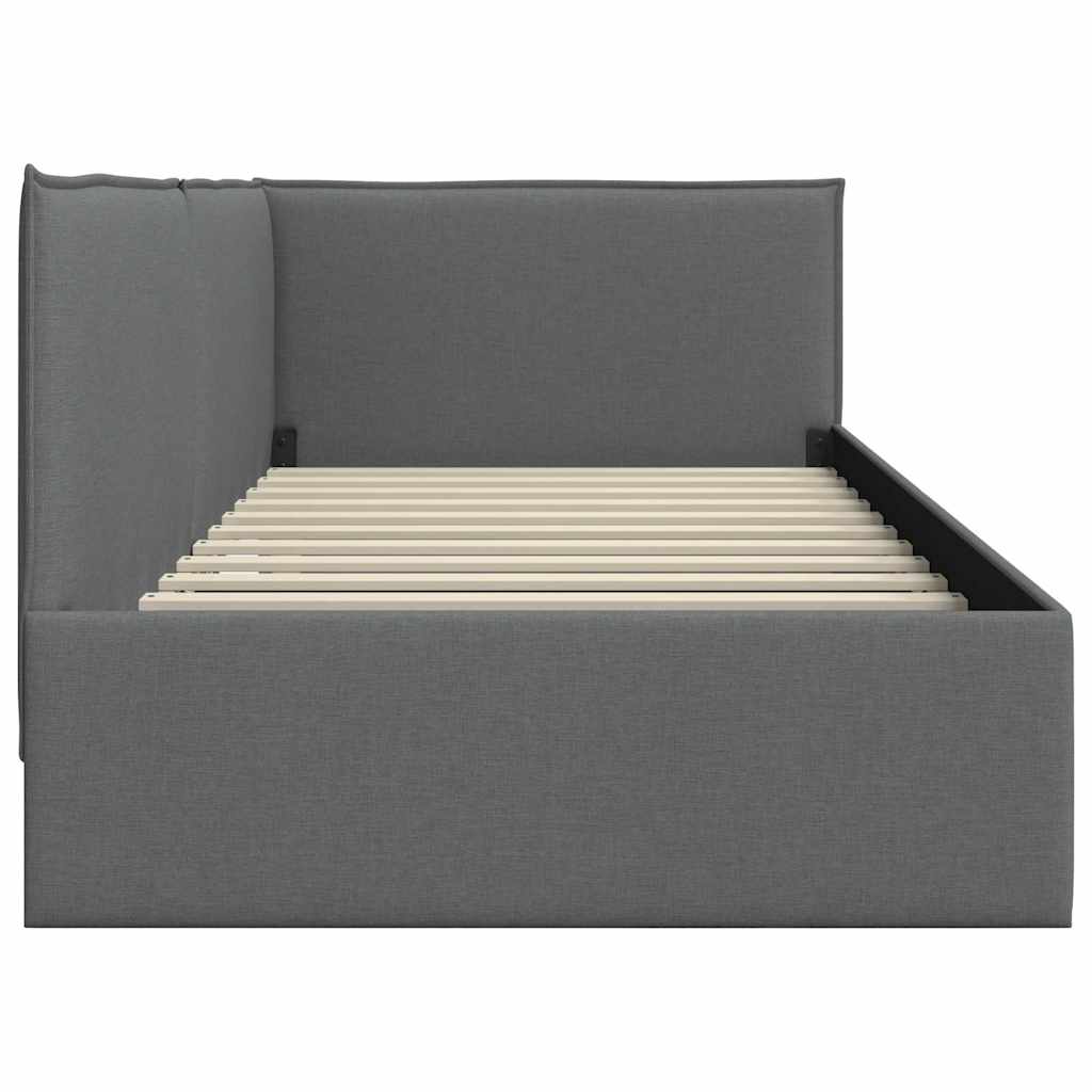 vidaXL Κρεβάτι Γωνίας με κεφαλάρι Σκούρο Γκρι 80 x 200 cm ύφασμα