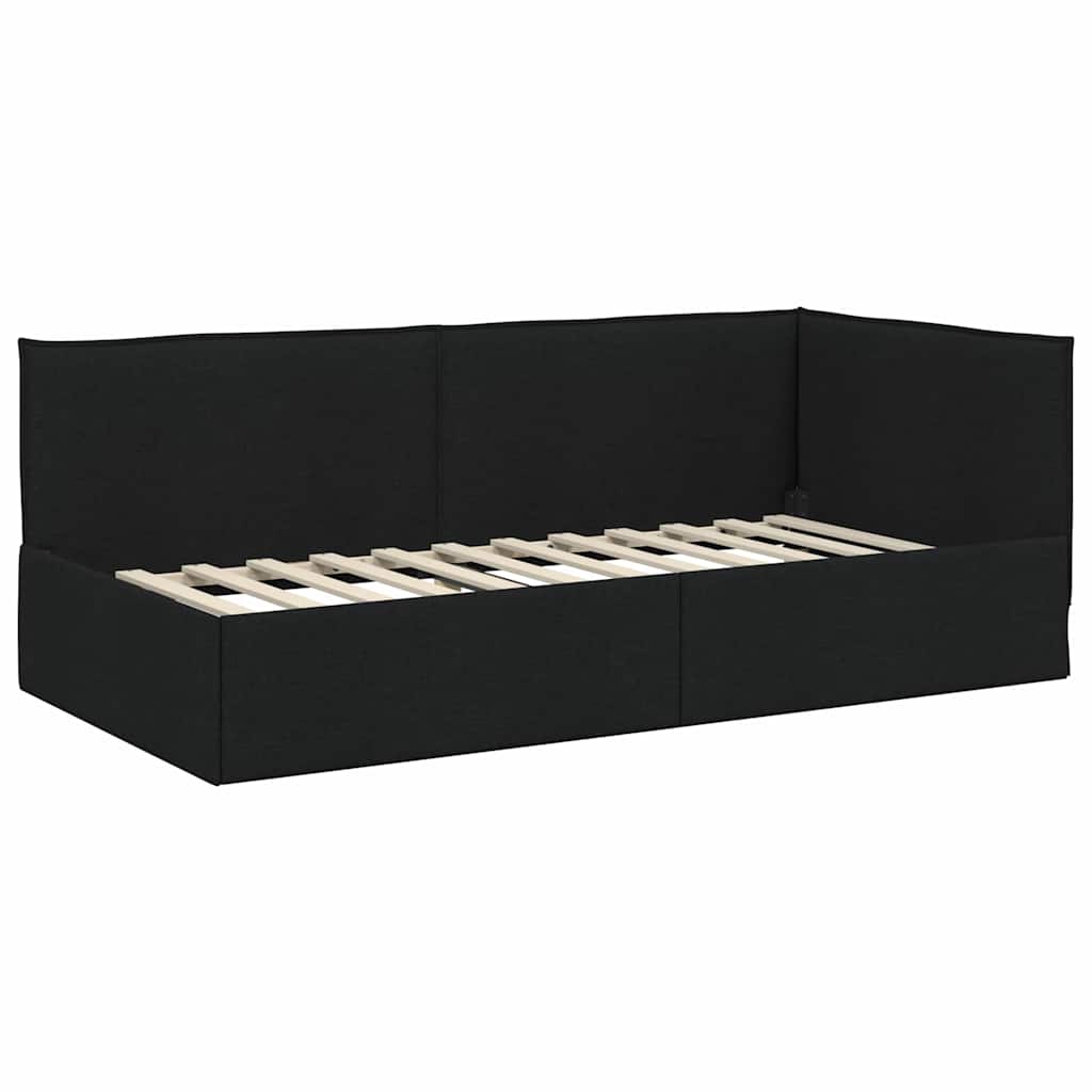 vidaXL Κρεβάτι Γωνίας με κεφαλάρι Μαύρο 80 x 200 cm ύφασμα