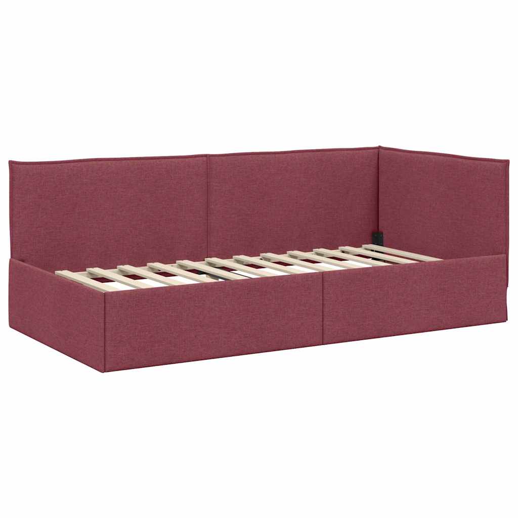 vidaXL Κρεβάτι Γωνίας με κεφαλάρι Κόκκινο 80 x 200 cm ύφασμα