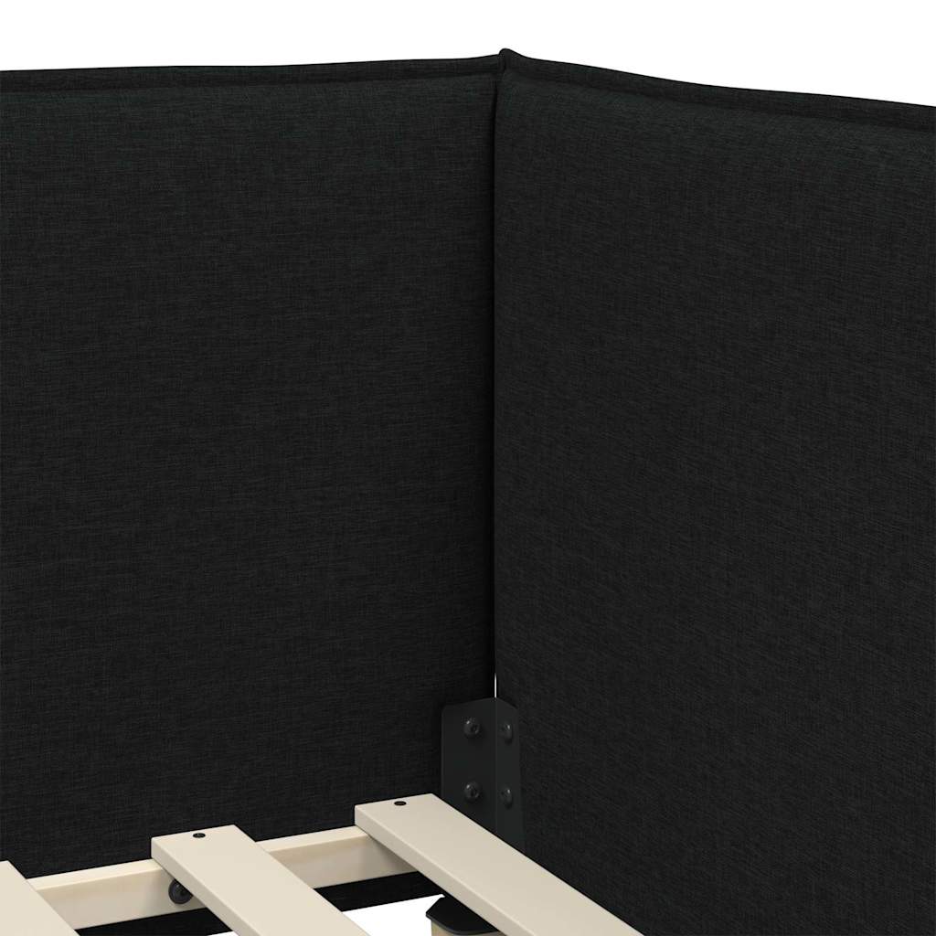 vidaXL Κρεβάτι Γωνίας με κεφαλάρι Μαύρο 90 x 190 cm ύφασμα