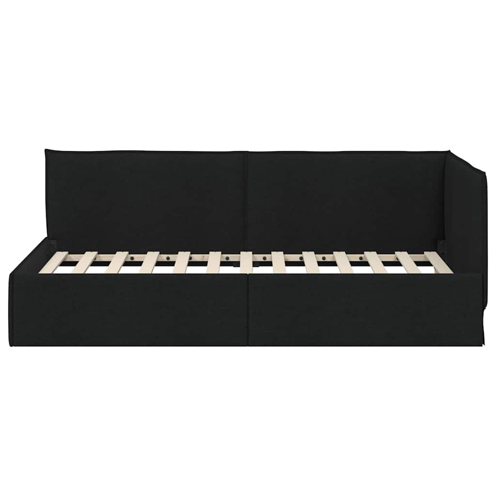 vidaXL Κρεβάτι Γωνίας με κεφαλάρι Μαύρο 90 x 190 cm ύφασμα