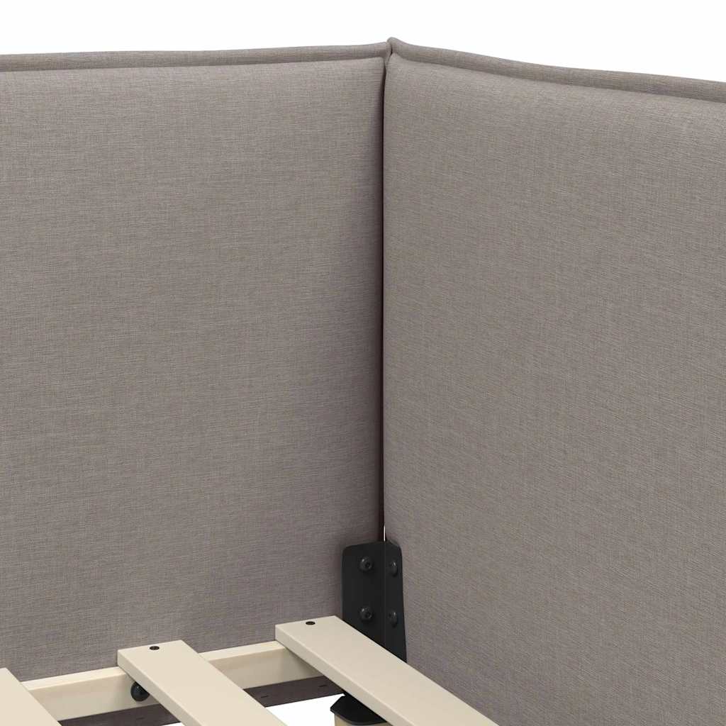 vidaXL Κρεβάτι Γωνίας Taupe 90 x 190 cm ύφασμα