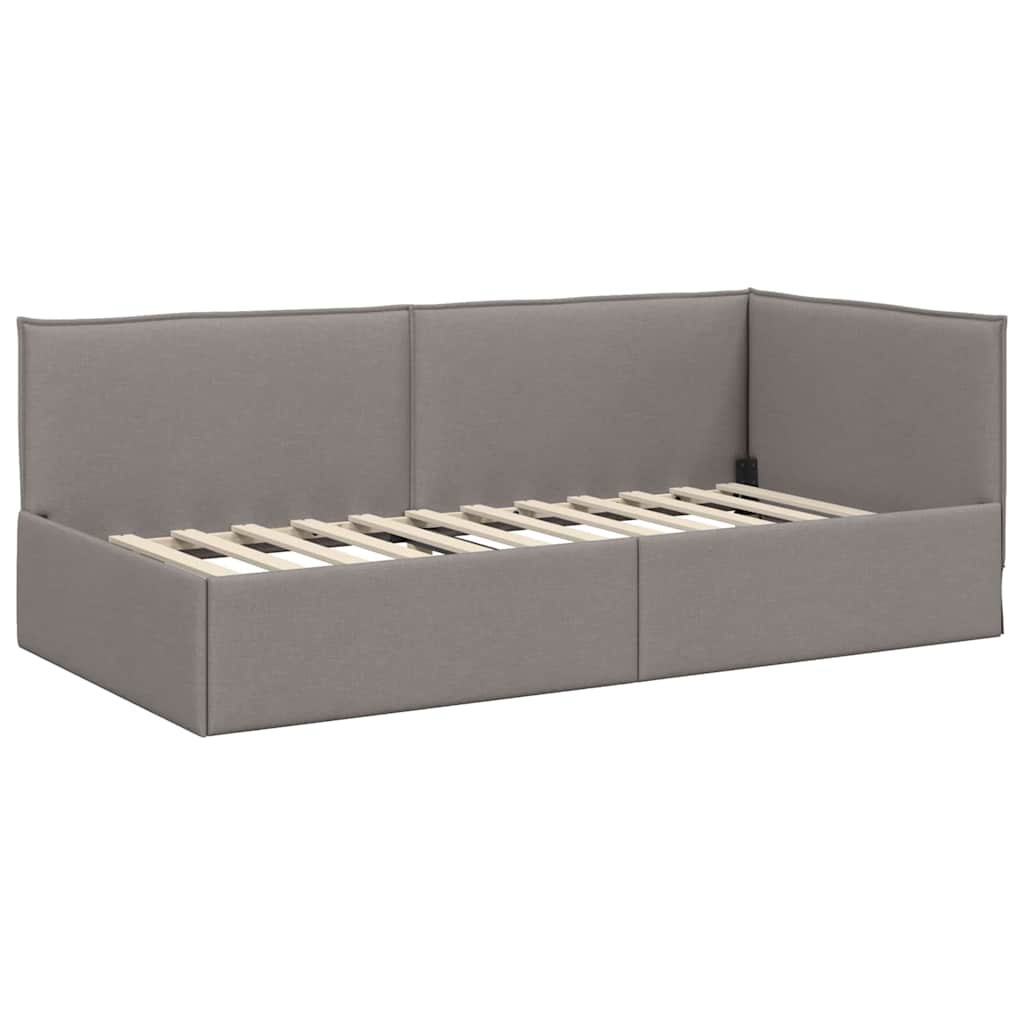 vidaXL Κρεβάτι Γωνίας Taupe 90 x 190 cm ύφασμα