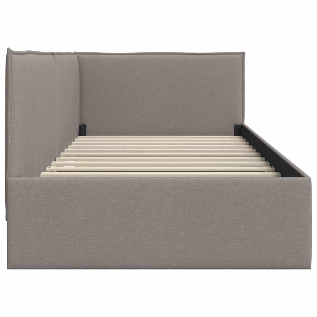 vidaXL Κρεβάτι Γωνίας Taupe 90 x 190 cm ύφασμα