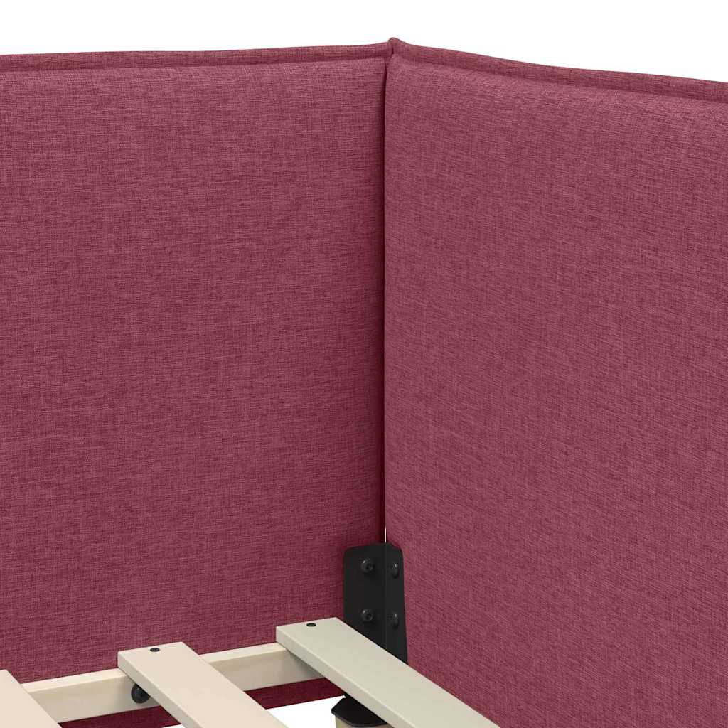 vidaXL Κρεβάτι Γωνίας με κεφαλάρι Κόκκινο 90 x 200 cm ύφασμα