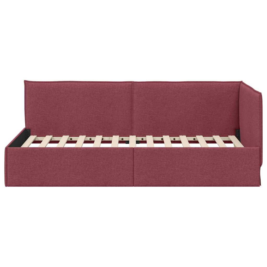 vidaXL Κρεβάτι Γωνίας με κεφαλάρι Κόκκινο 90 x 200 cm ύφασμα