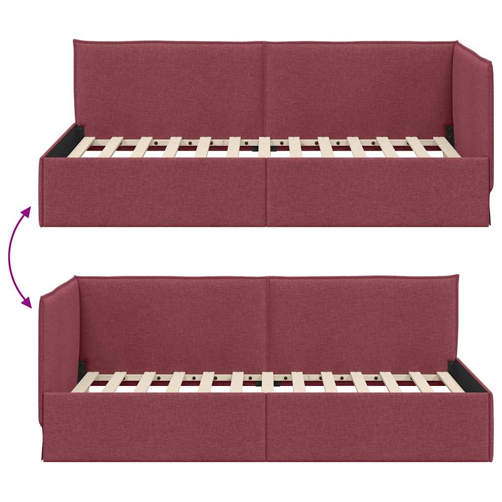 vidaXL Κρεβάτι Γωνίας με κεφαλάρι Κόκκινο 90 x 200 cm ύφασμα