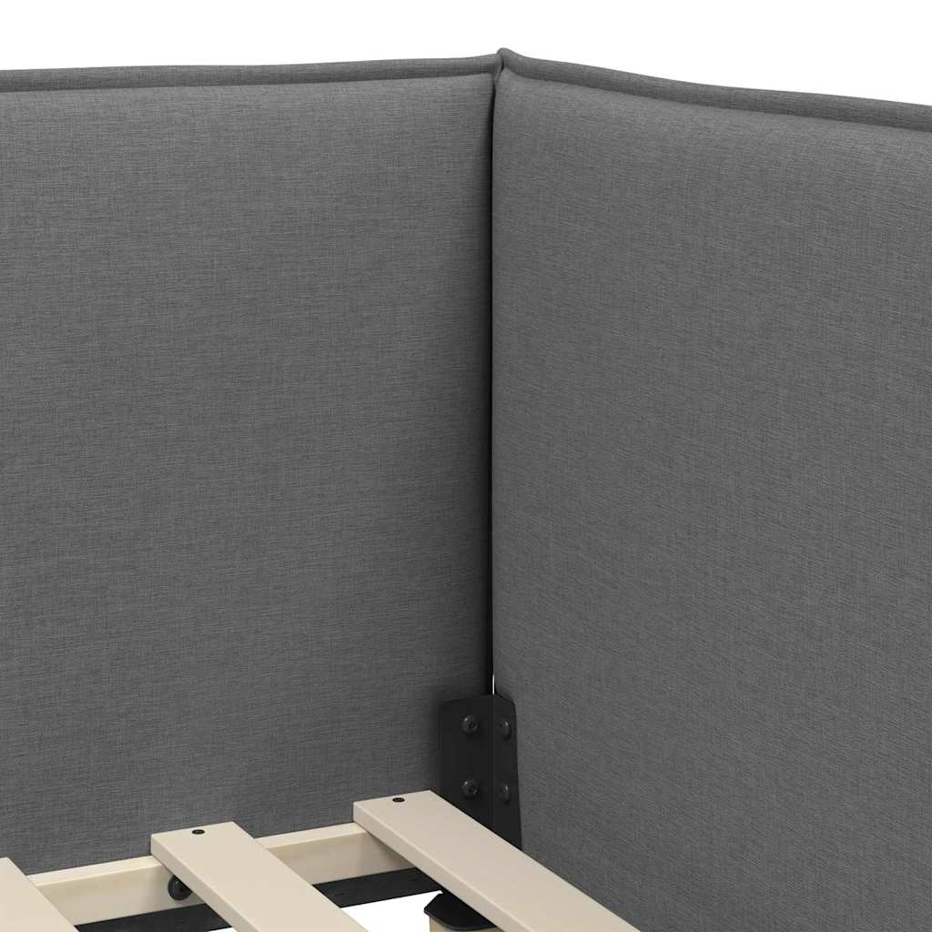 vidaXL Κρεβάτι Γωνίας με κεφαλάρι Σκούρο Γκρι 100 x 200 cm ύφασμα