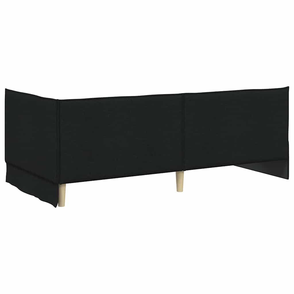 vidaXL Κρεβάτι Γωνίας με κεφαλάρι Μαύρο 100 x 200 cm ύφασμα