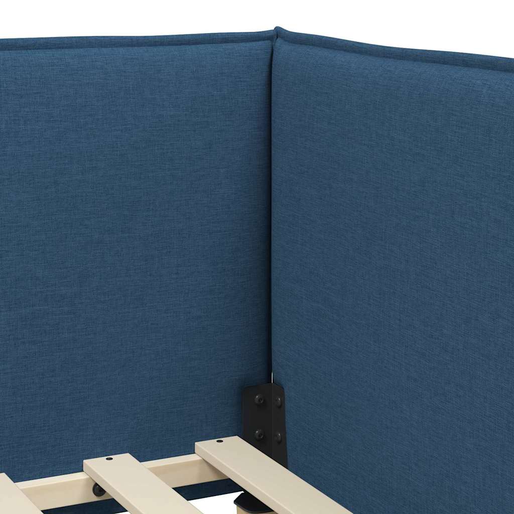 vidaXL Κρεβάτι Γωνίας με κεφαλάρι Μπλε 100 x 200 cm ύφασμα