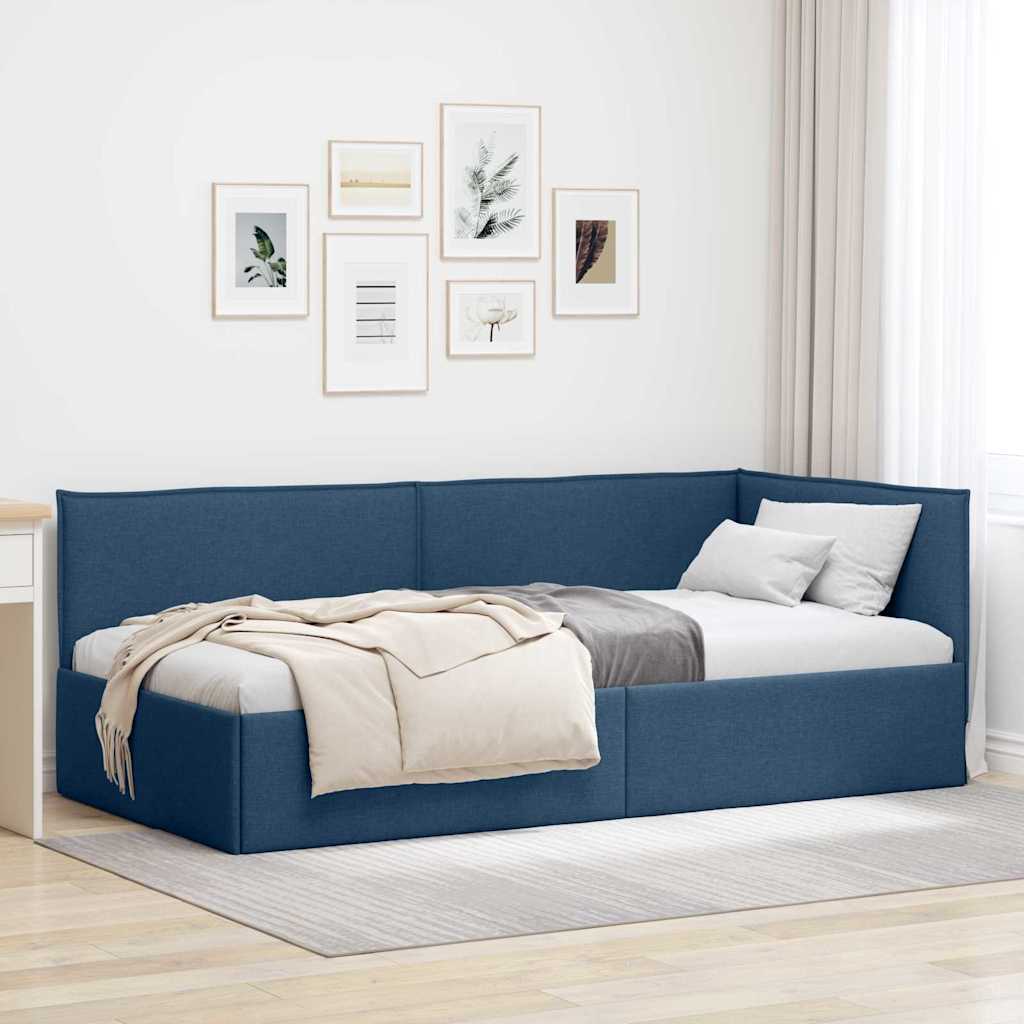vidaXL Κρεβάτι Γωνίας με κεφαλάρι Μπλε 100 x 200 cm ύφασμα