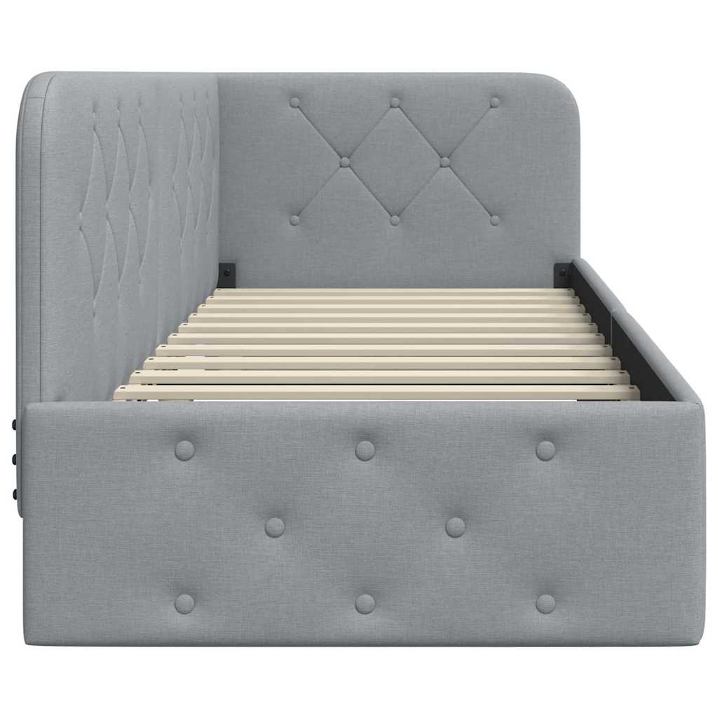 vidaXL Κρεβάτι Γωνίας με κεφαλάρι Ανοιχτό γκρι 80 x 200 cm ύφασμα