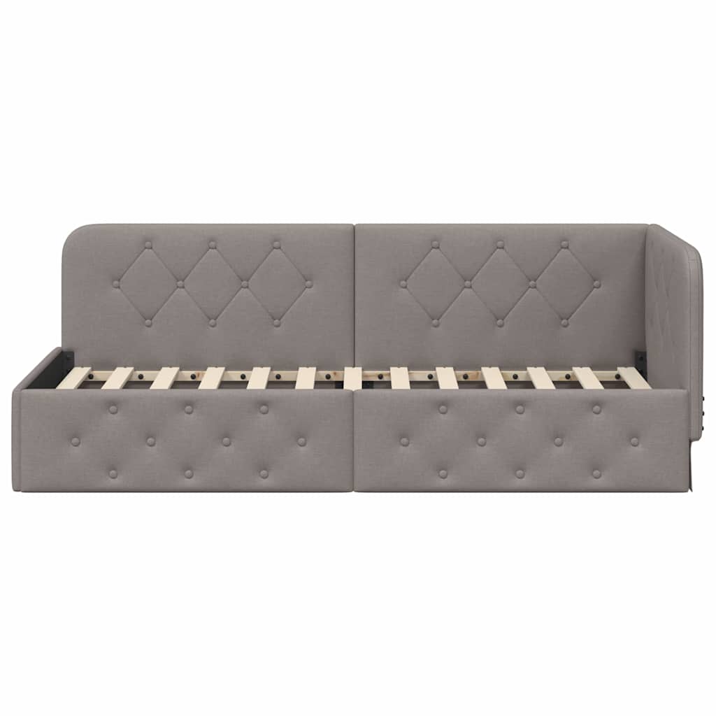 vidaXL Κρεβάτι Γωνίας Taupe 80 x 200 cm ύφασμα