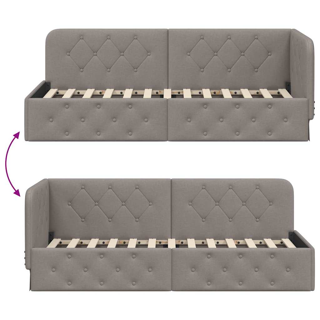 vidaXL Κρεβάτι Γωνίας Taupe 80 x 200 cm ύφασμα