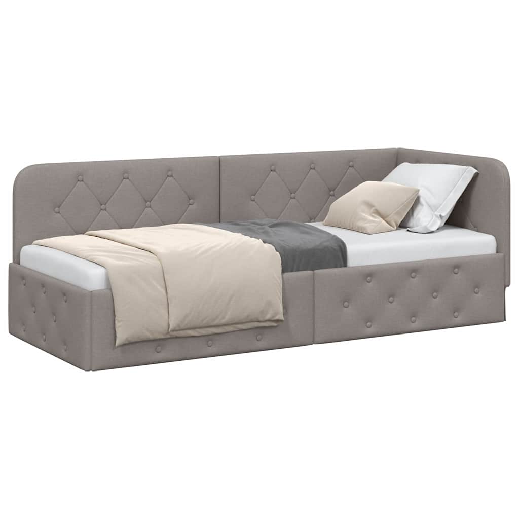 vidaXL Κρεβάτι Γωνίας Taupe 80 x 200 cm ύφασμα