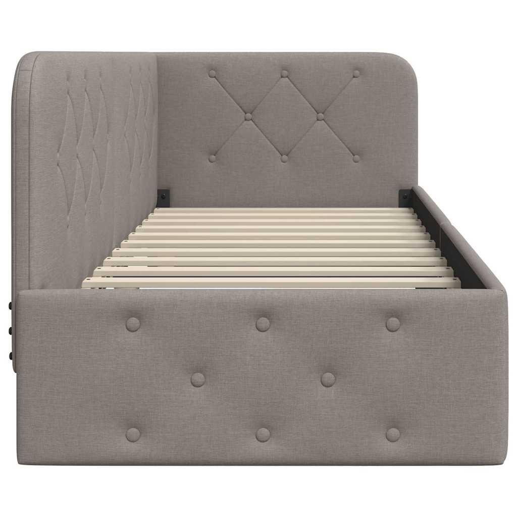 vidaXL Κρεβάτι Γωνίας Taupe 80 x 200 cm ύφασμα