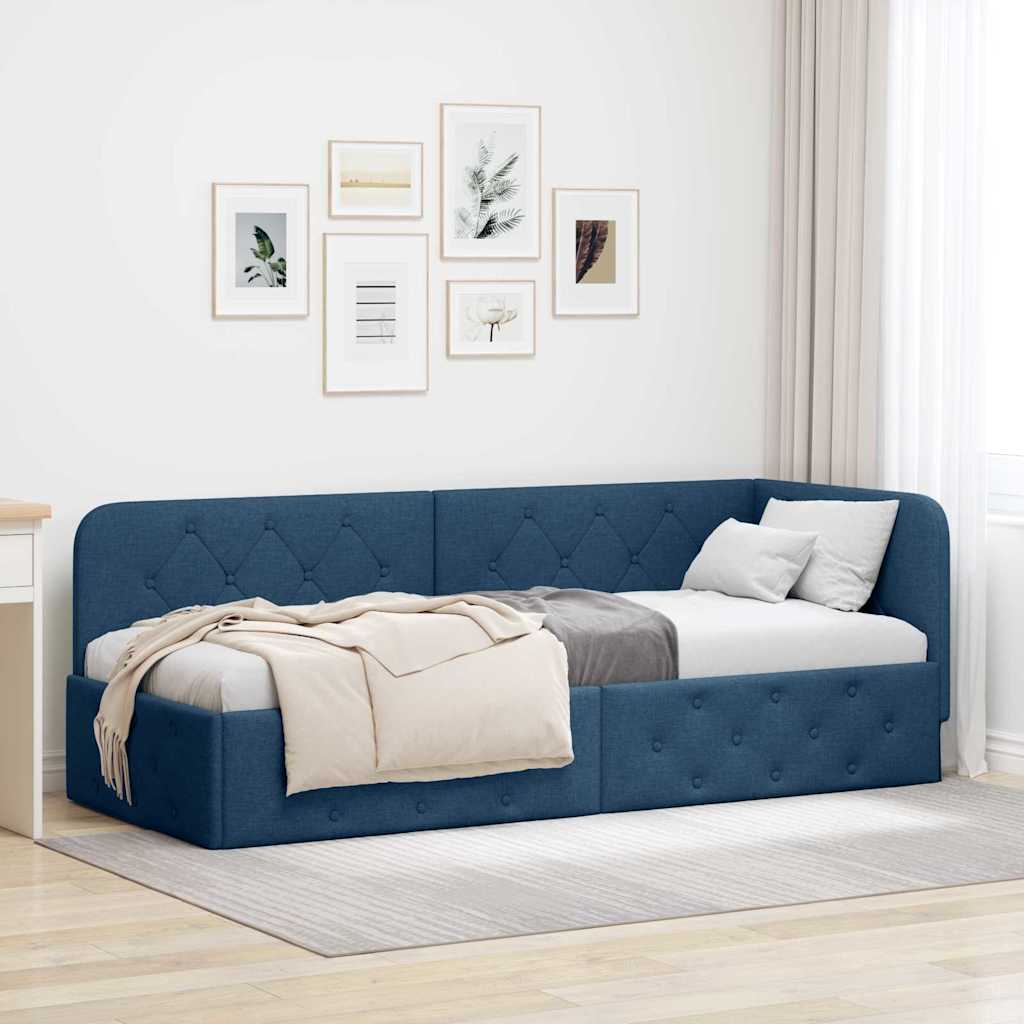vidaXL Κρεβάτι Γωνίας Μπλε 80 x 200 cm ύφασμα