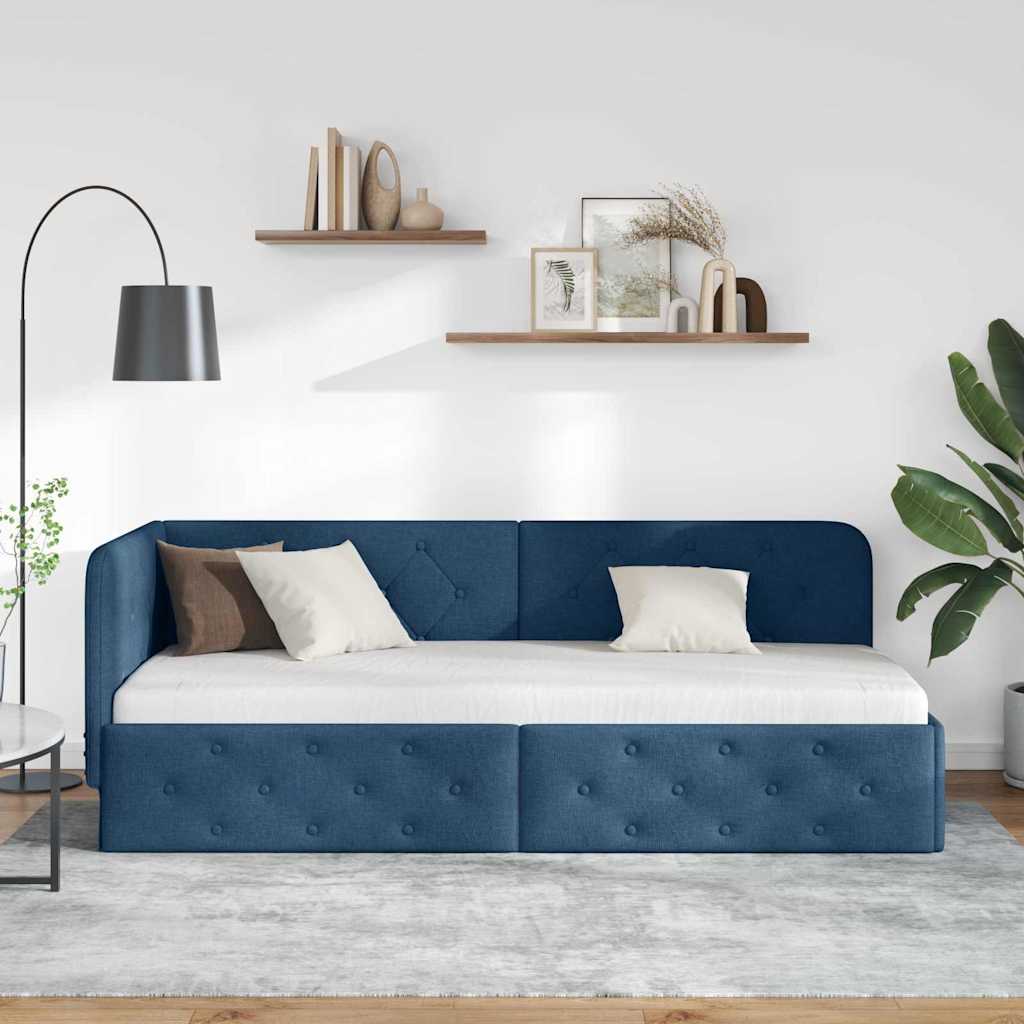 vidaXL Κρεβάτι Γωνίας Μπλε 80 x 200 cm ύφασμα