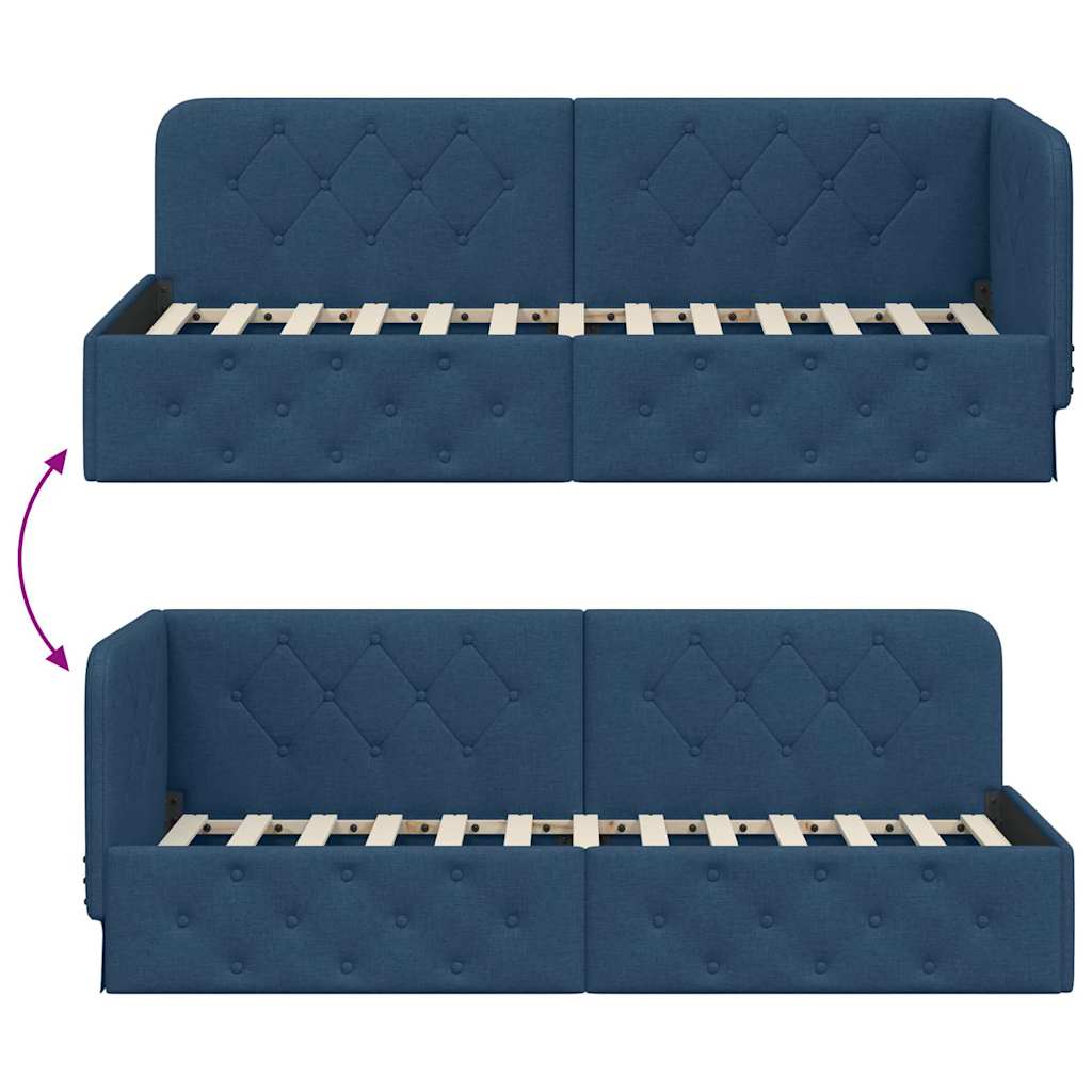 vidaXL Κρεβάτι Γωνίας Μπλε 80 x 200 cm ύφασμα