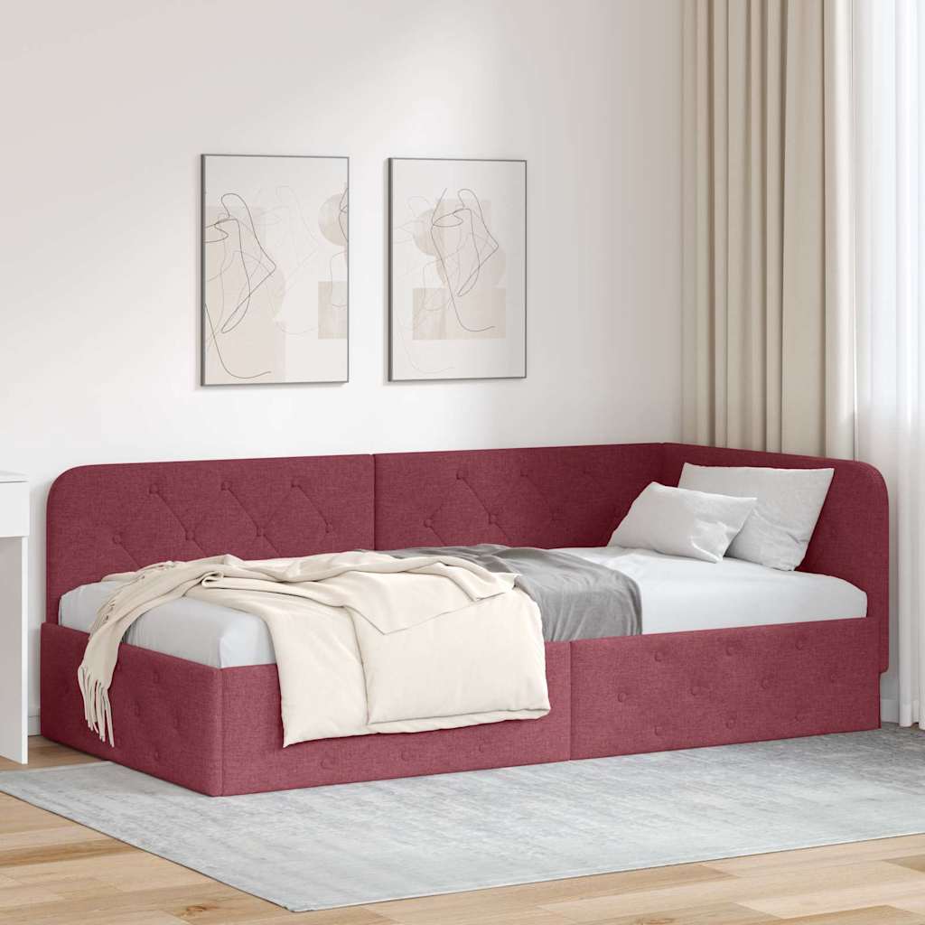 vidaXL Κρεβάτι Γωνίας Κόκκινο 100 x 200 cm ύφασμα