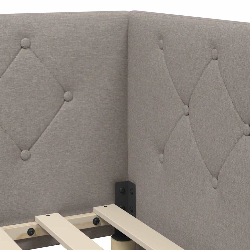 vidaXL Κρεβάτι Γωνίας Taupe 100 x 200 cm ύφασμα