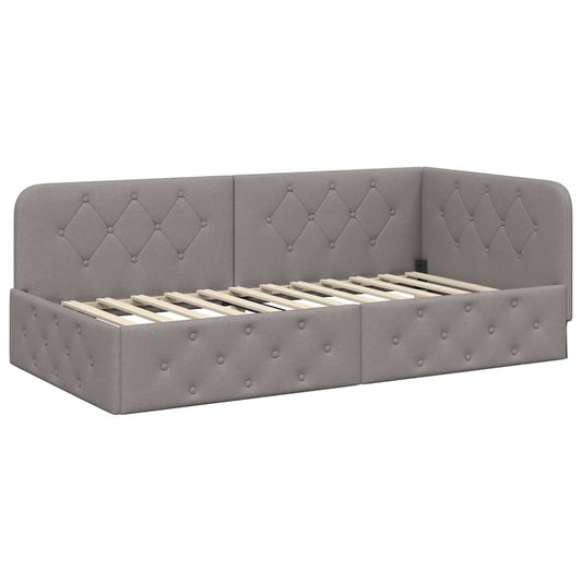vidaXL Κρεβάτι Γωνίας Taupe 100 x 200 cm ύφασμα