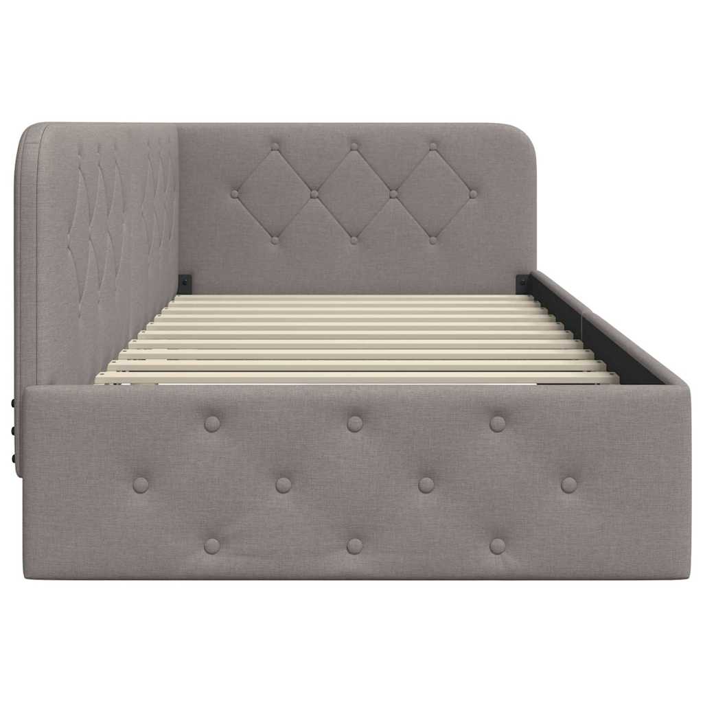 vidaXL Κρεβάτι Γωνίας Taupe 100 x 200 cm ύφασμα