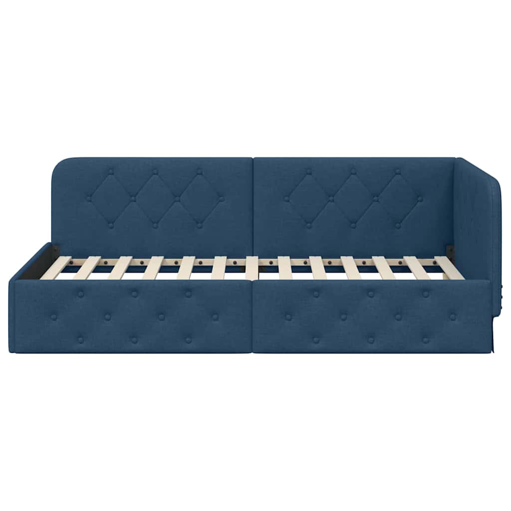 vidaXL Κρεβάτι Γωνίας Μπλε 100 x 200 cm ύφασμα