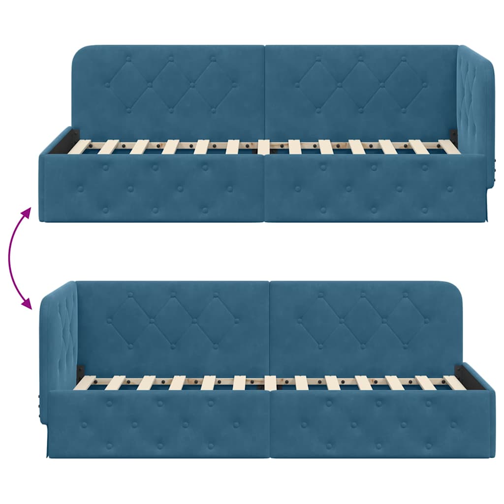 vidaXL Κρεβάτι Γωνίας Μπλε 80 x 200 cm Βελούδο