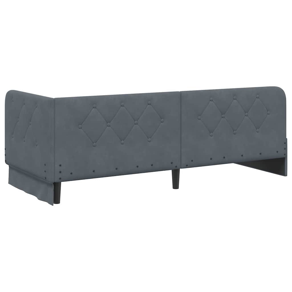 vidaXL Κρεβάτι Γωνίας Σκούρο Γκρι 80 x 200 cm Βελούδο