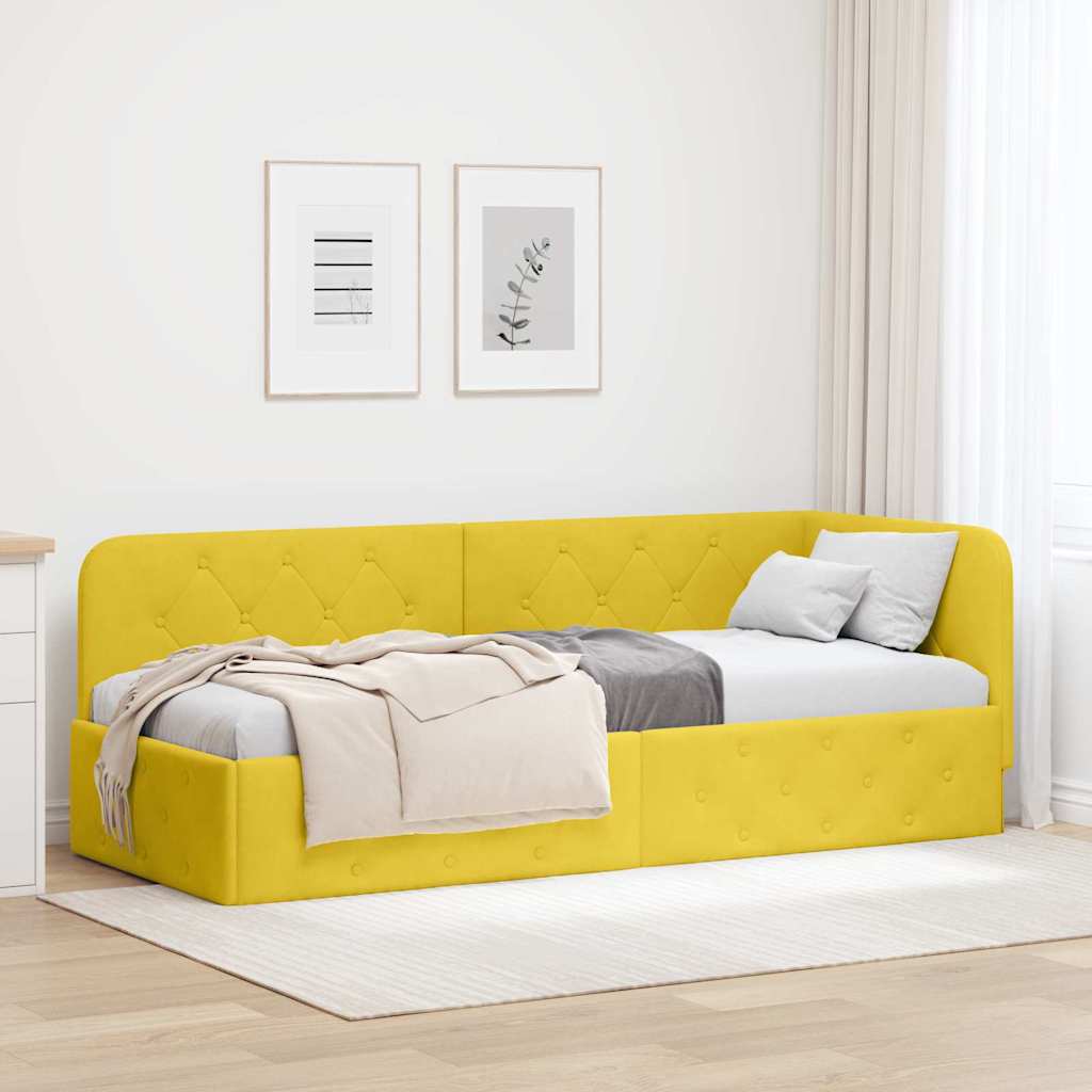 vidaXL Κρεβάτι Γωνίας Κίτρινο 80 x 200 cm Βελούδο