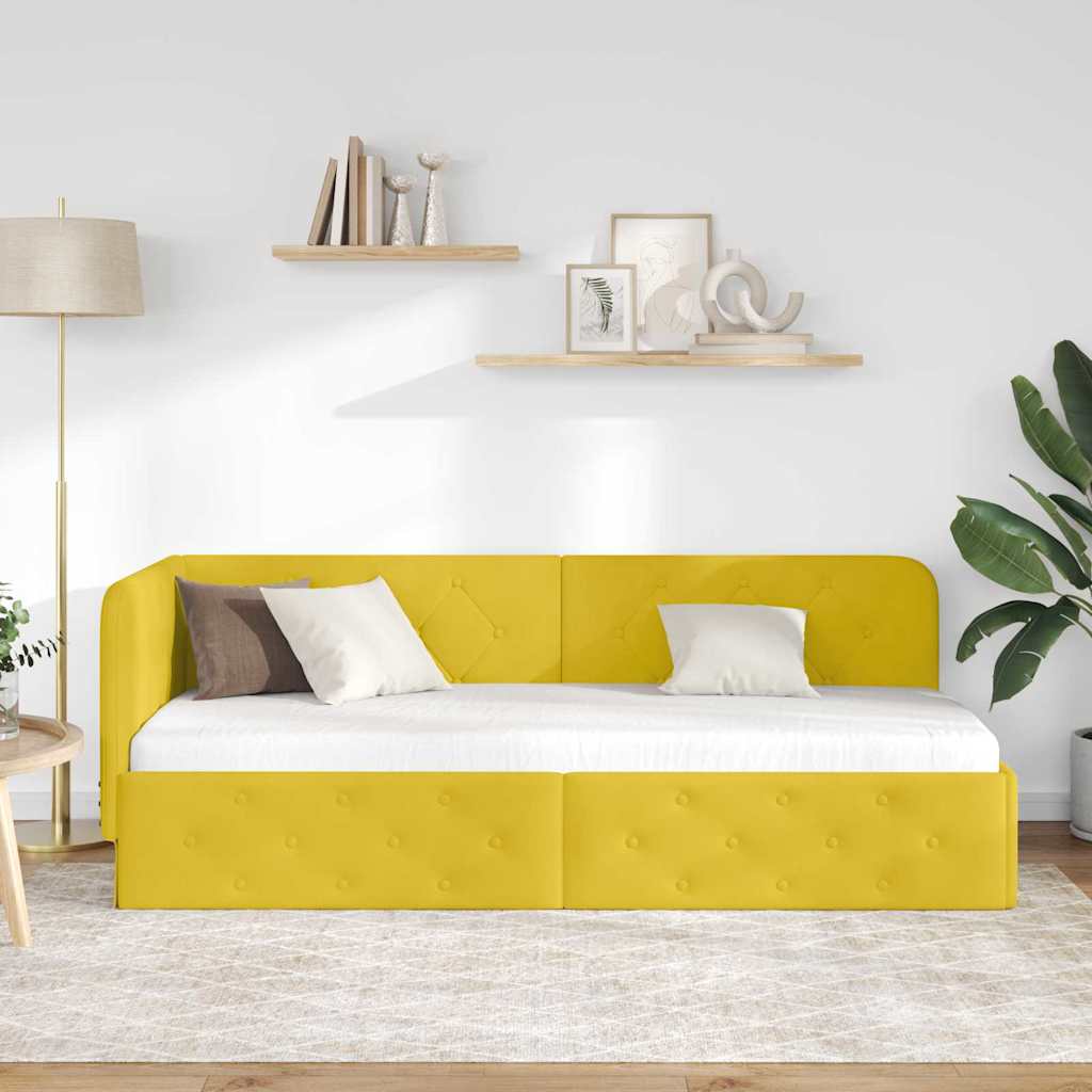 vidaXL Κρεβάτι Γωνίας Κίτρινο 80 x 200 cm Βελούδο
