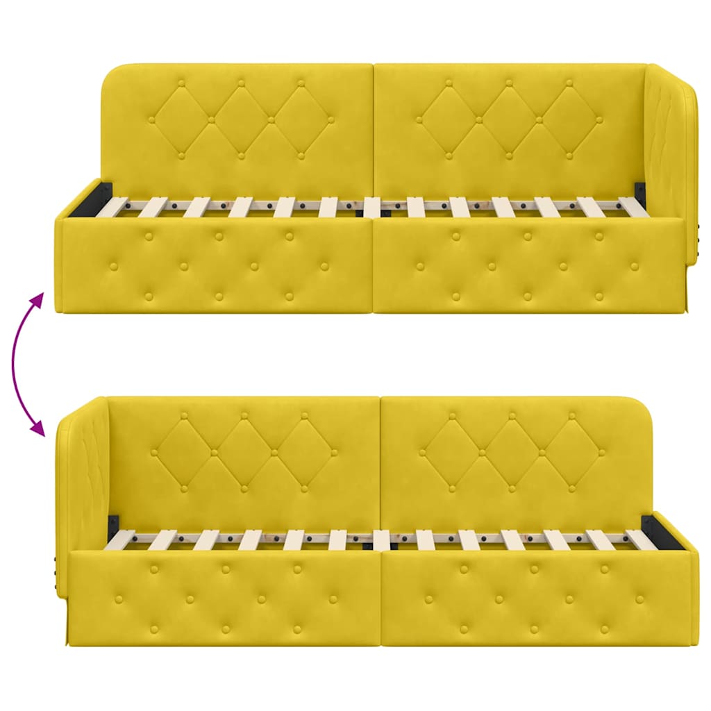 vidaXL Κρεβάτι Γωνίας Κίτρινο 80 x 200 cm Βελούδο