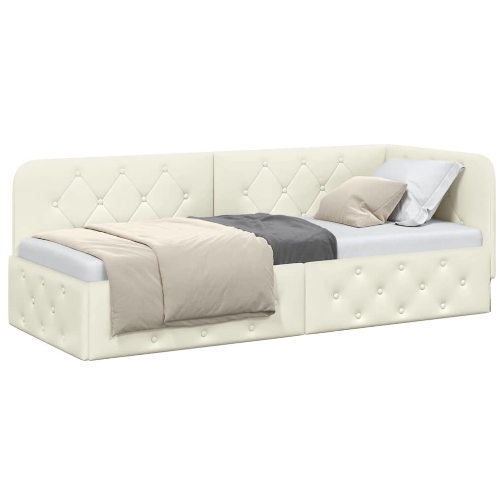 vidaXL Κρεβάτι Γωνίας Κρεμ 80 x 200 cm Βελούδο