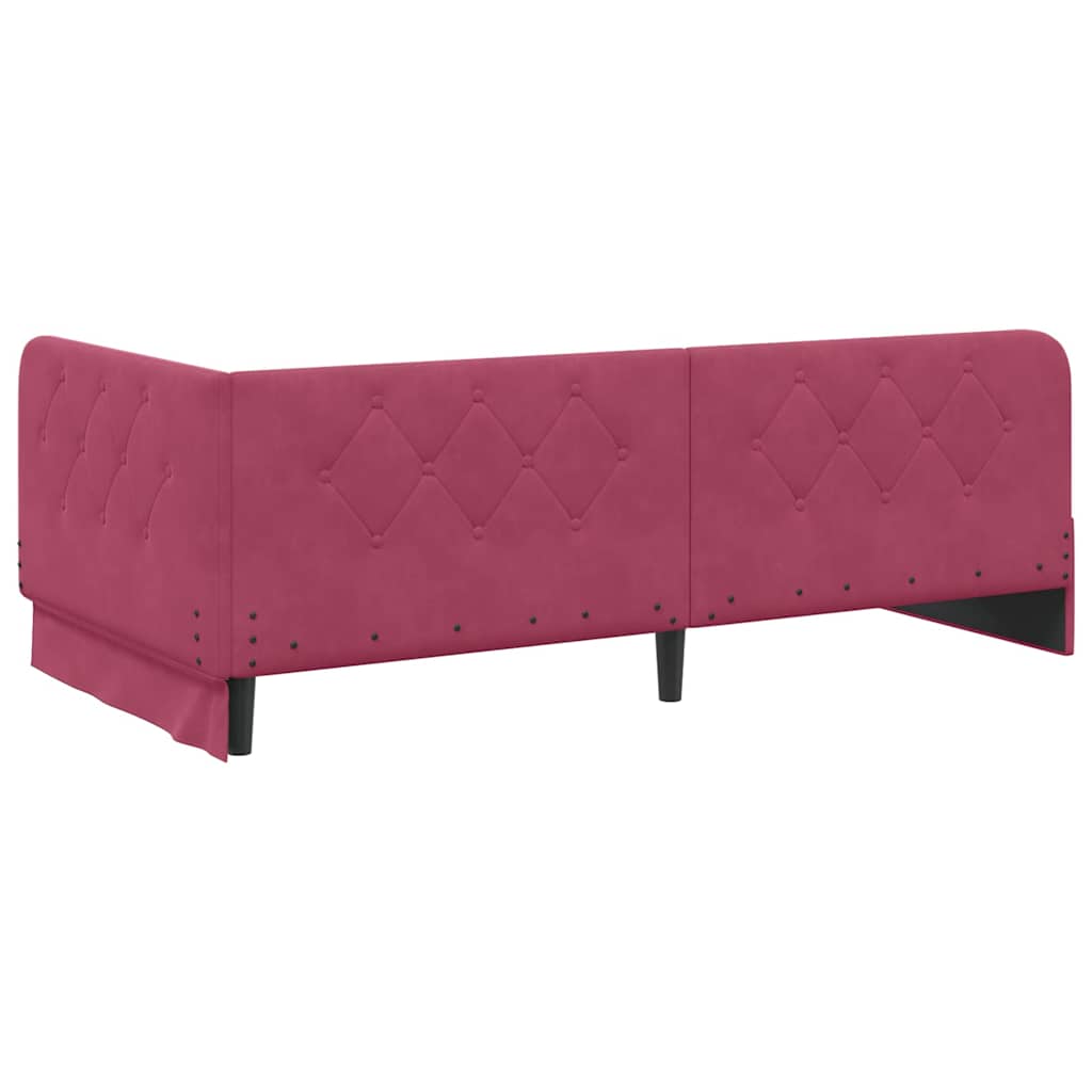 vidaXL Κρεβάτι Γωνίας Κόκκινο 90 x 200 cm Βελούδο