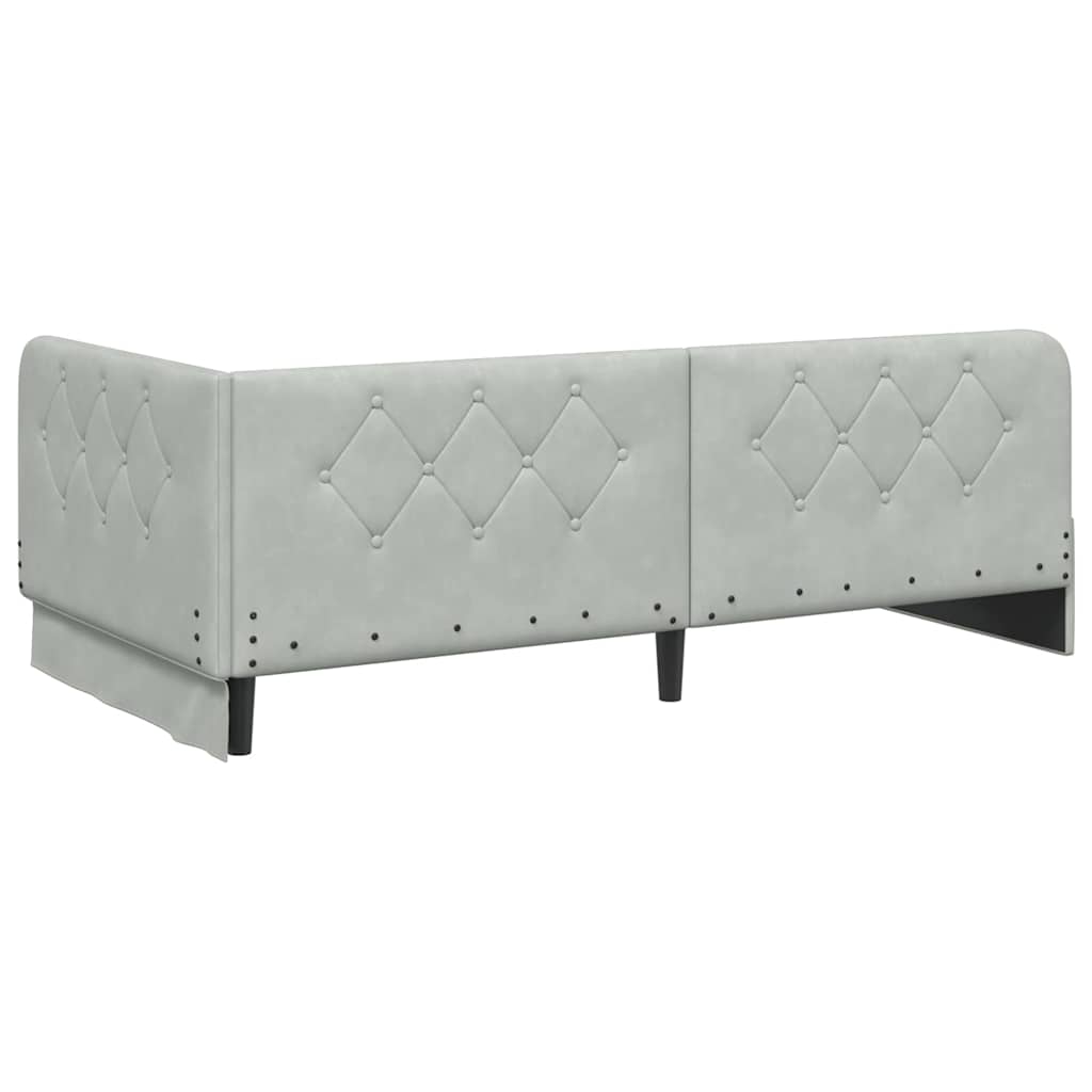 vidaXL Κρεβάτι Γωνίας Ανοιχτό γκρι 100 x 200 cm Βελούδο