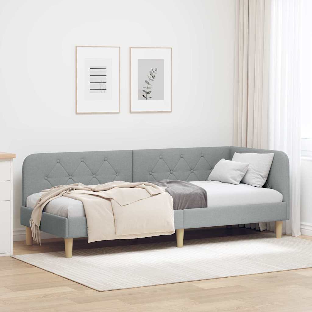 vidaXL Κρεβάτι Γωνίας Ανοιχτό γκρι 80 x 200 cm ύφασμα