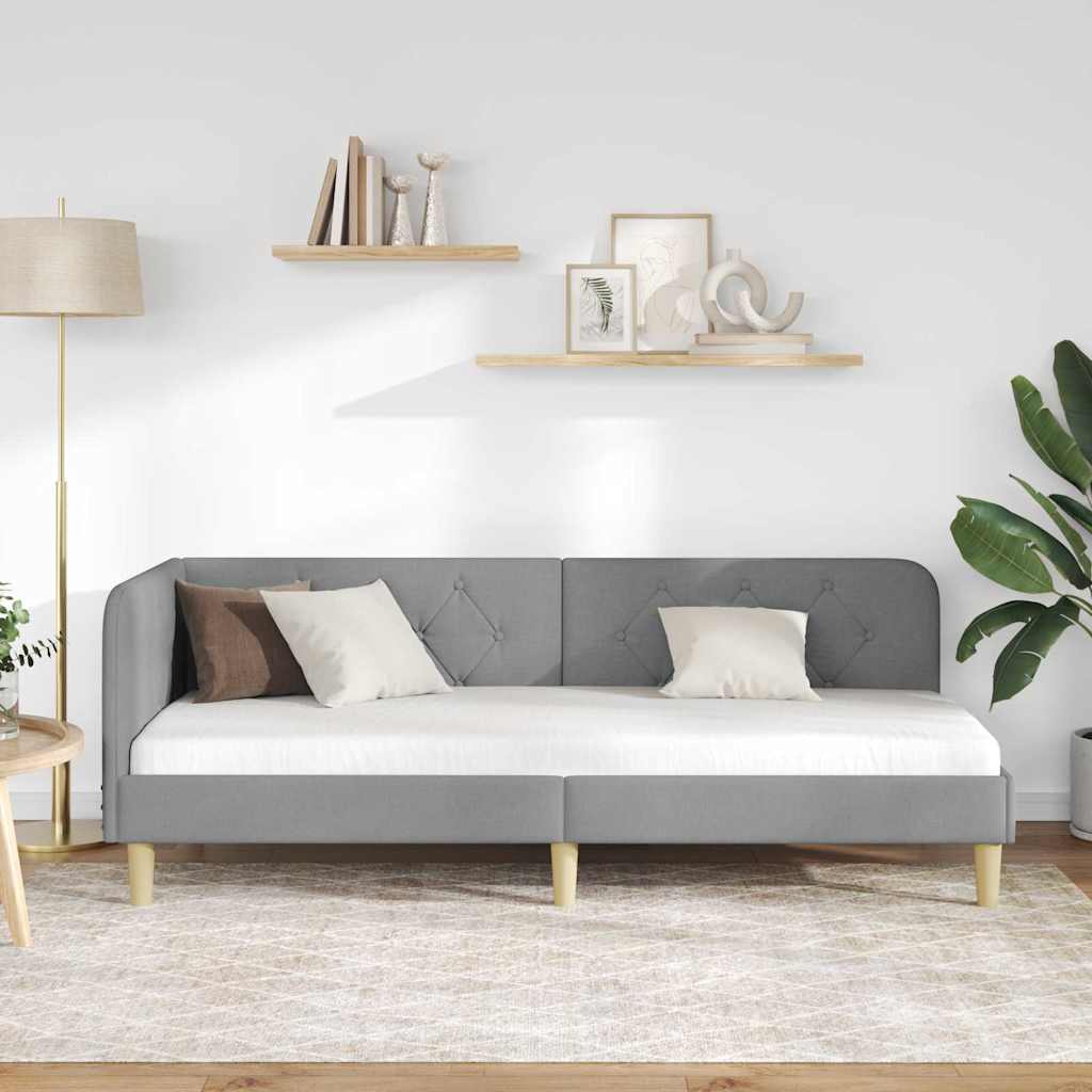 vidaXL Κρεβάτι Γωνίας Ανοιχτό γκρι 80 x 200 cm ύφασμα