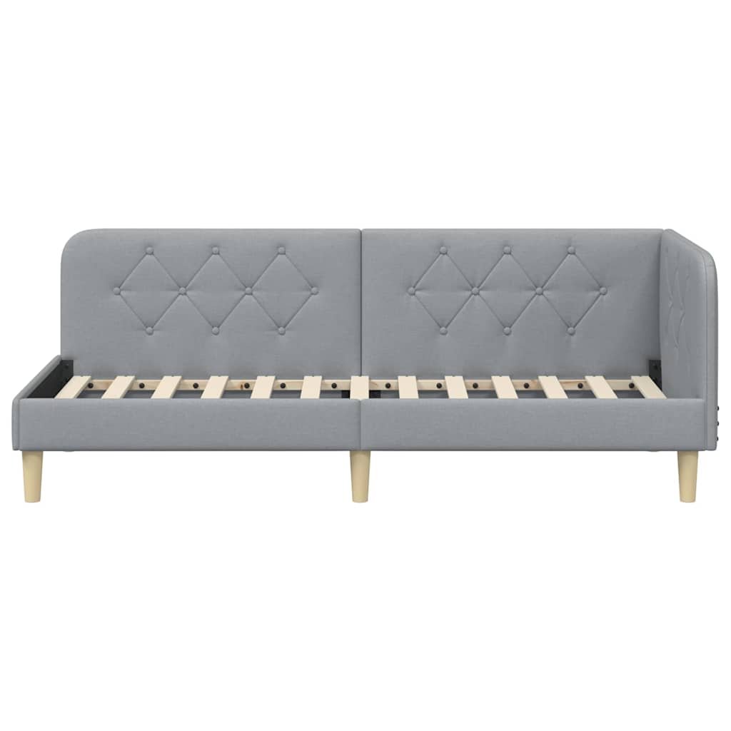 vidaXL Κρεβάτι Γωνίας Ανοιχτό γκρι 80 x 200 cm ύφασμα