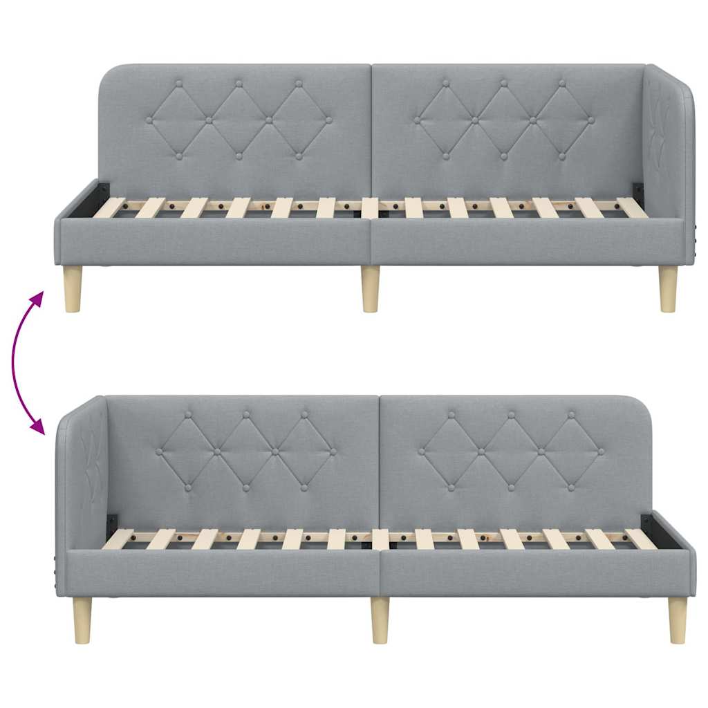 vidaXL Κρεβάτι Γωνίας Ανοιχτό γκρι 80 x 200 cm ύφασμα