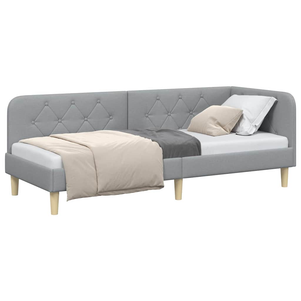 vidaXL Κρεβάτι Γωνίας Ανοιχτό γκρι 80 x 200 cm ύφασμα