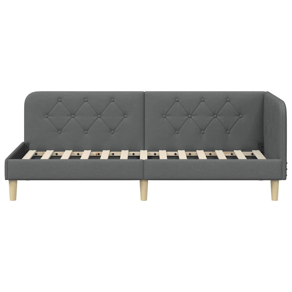 vidaXL Κρεβάτι Γωνίας Σκούρο Γκρι 80 x 200 cm ύφασμα