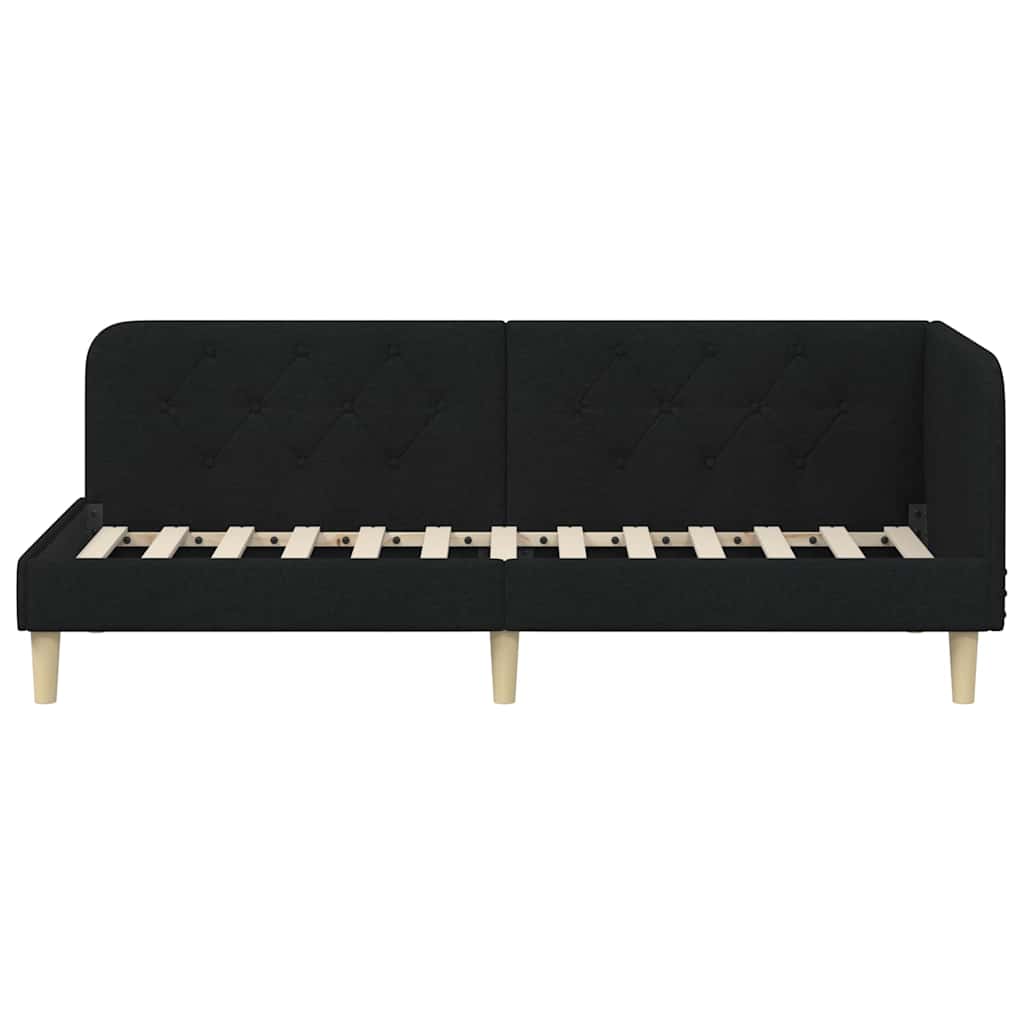vidaXL Κρεβάτι Γωνίας Μαύρο 80 x 200 cm ύφασμα