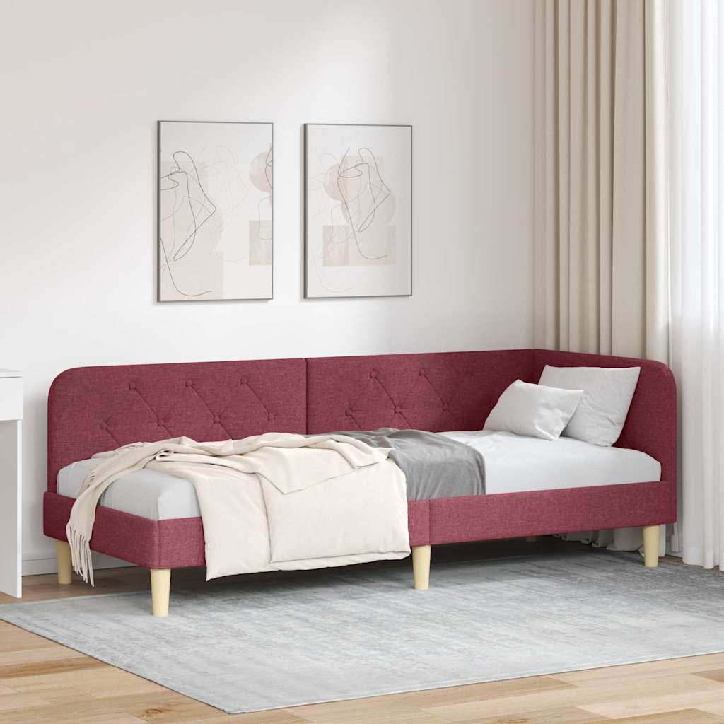 vidaXL Κρεβάτι Γωνίας Κόκκινο 80 x 200 cm ύφασμα