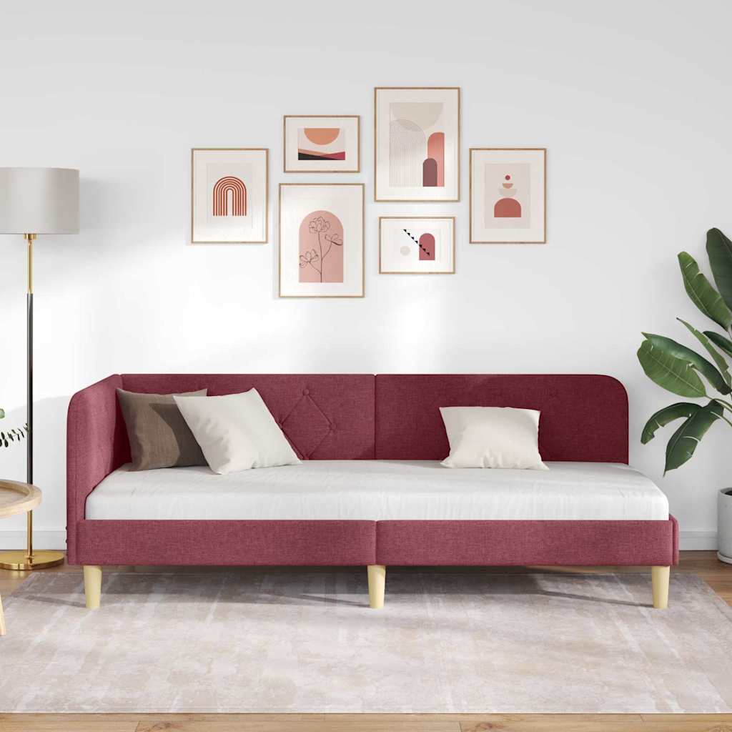 vidaXL Κρεβάτι Γωνίας Κόκκινο 80 x 200 cm ύφασμα