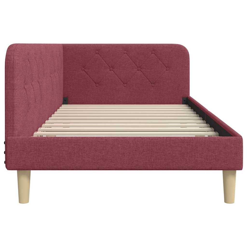 vidaXL Κρεβάτι Γωνίας Κόκκινο 90 x 190 cm ύφασμα